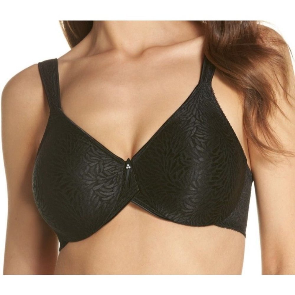 WACOAL Jacquard Non-padded Seamless Underwire Bra #855367 Black 40D NEW